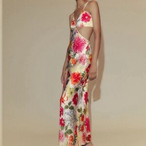 Floral Cut-Out Maxi Dress
